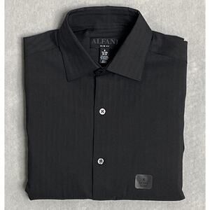 Alfani Men's Small 14-14.5 32/33 Dress Shirt Slim Fit Fabric Dark Charcoal NEW